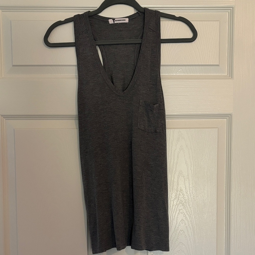 T by Alexander Wang. Gray Sleeveless Top